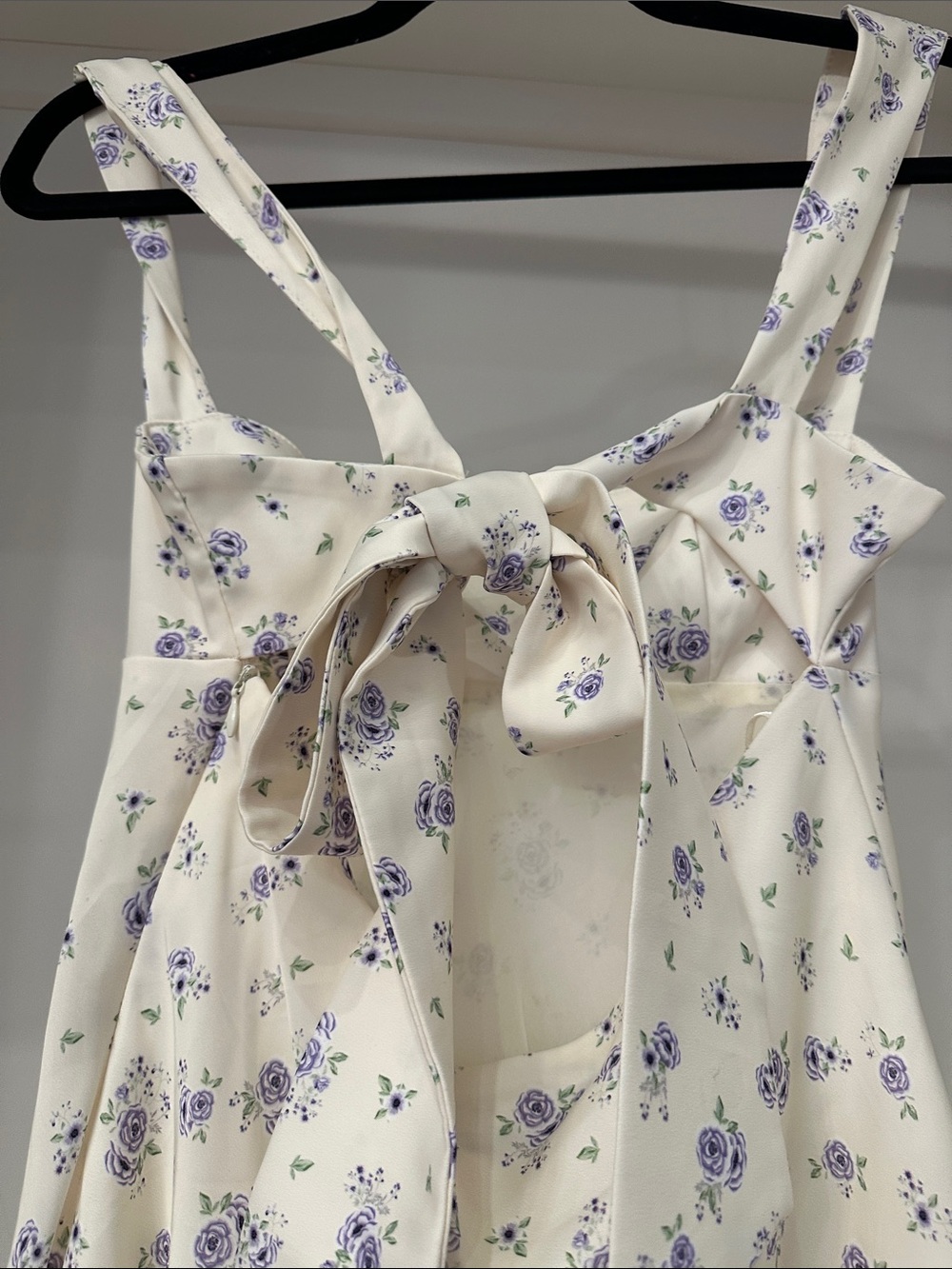 Zara size small white and purple floral dress. new - Picture 4 of 6